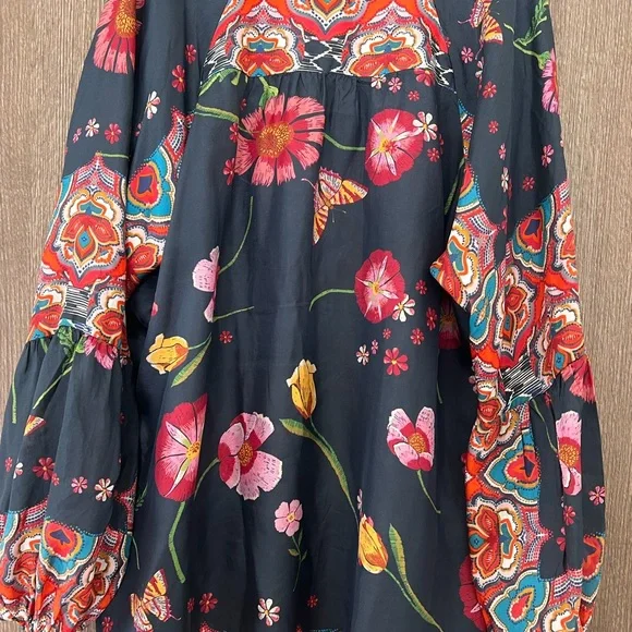 Johnny Was Multicolor Floral Blouse - Picture 8 of 9